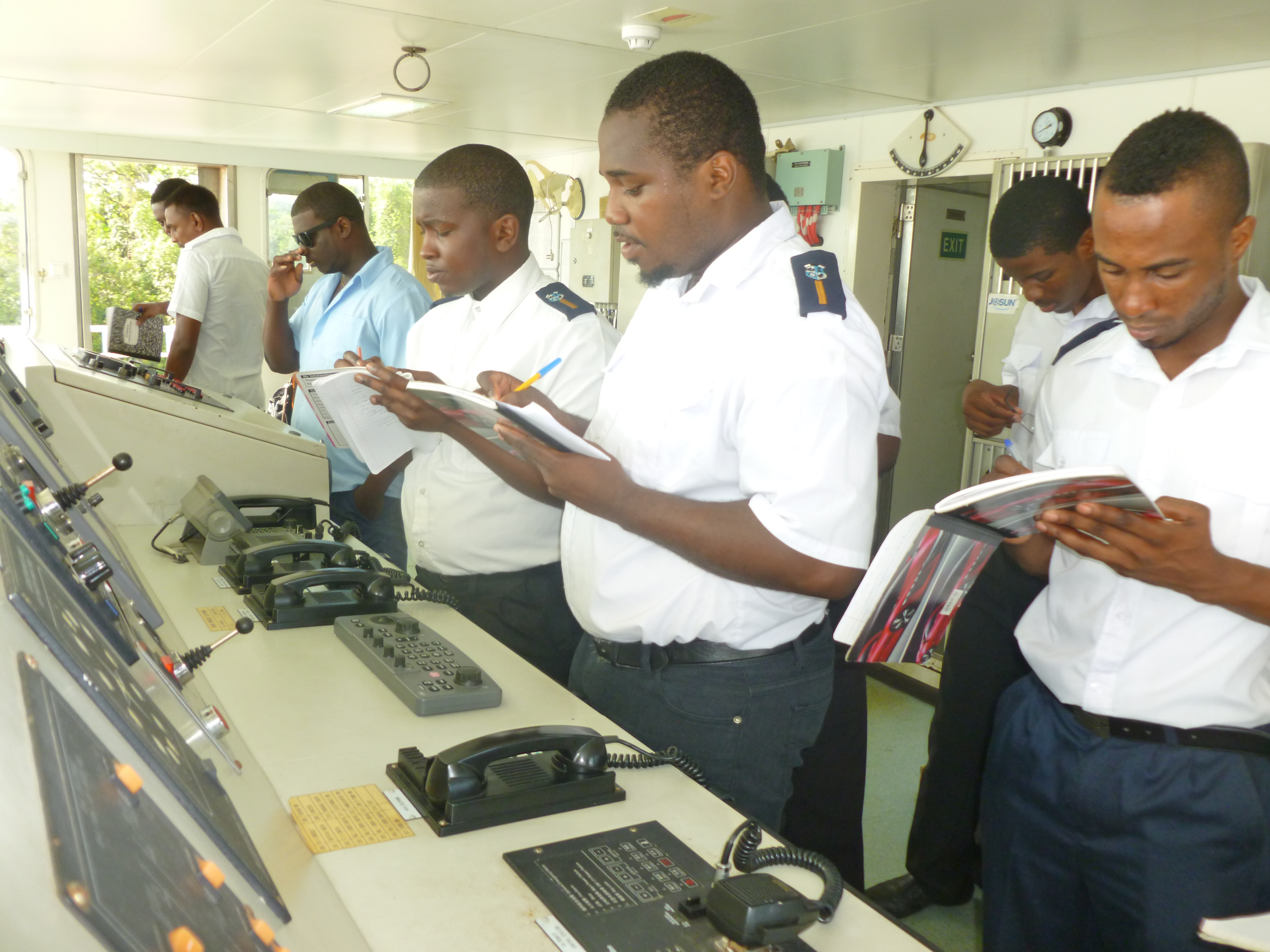 Cadets engaged in practical Steering and Helm Orders on MV Sabanto ...
